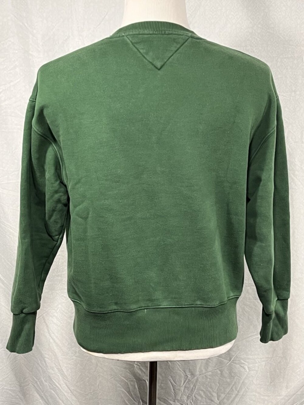 Women’s Size Medium Tommy Jeans Crewneck Sweatshirt Spell Out Green Flag Heavy - Picture 4 of 16